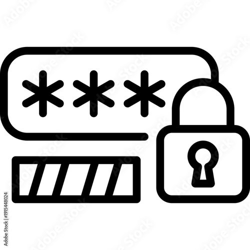 password security with lock symbol vector