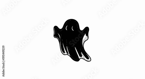 A simple black ghost with two white eyes, appearing to float