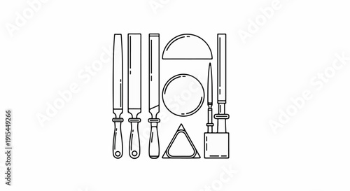 A set of metalworking files and shaping tools
