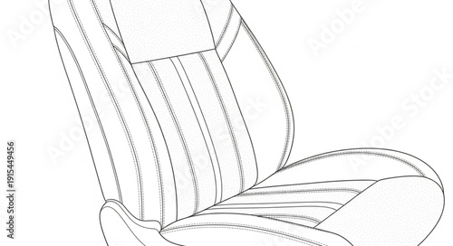 Car Seat Blueprint Technical Drawing.