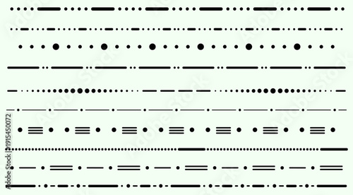 Minimalist dashed and dotted line dividers vector set for text separation