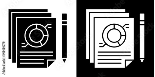 Infography Icon Set White Glyph Style Collection
