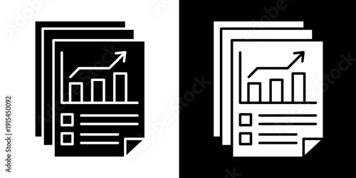Profits Icon Set White Glyph Style Collection
