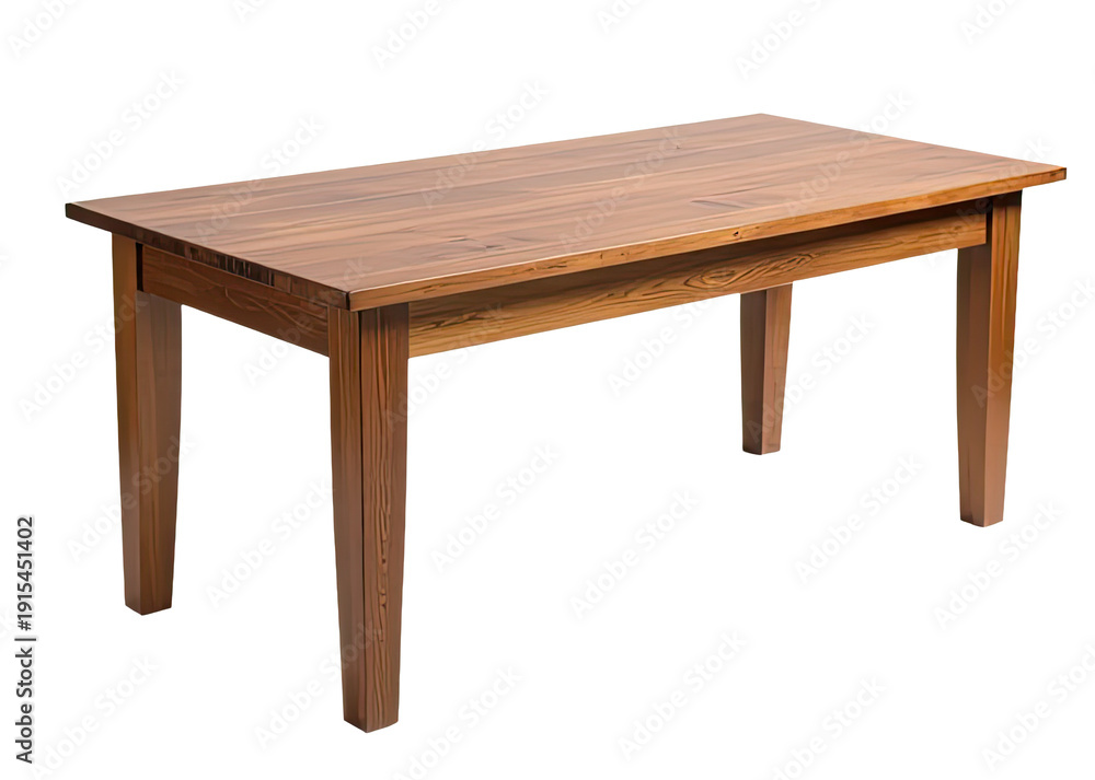 Fototapeta premium A simple wooden table set against a clean white background