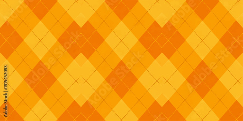 Colorful seamless abstract backdrop featuring a vintage orange and yellow triangle mosaic texture in a retro vector illustration for textile and tile decor