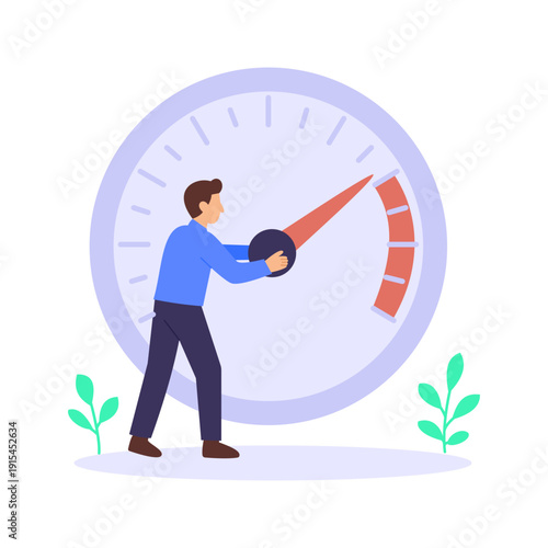 Speed Optimization, improving website loading and performance, Flat vector character illustration