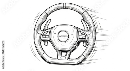 Car Steering Wheel Illustration Design.