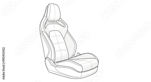 Car Seat Illustration Simple Design.