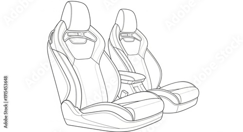 Car Seats Illustration Detailed Design.