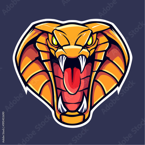 Aggressive Cobra Head Graphic Illustration Design.