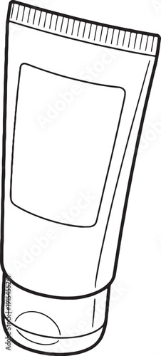 Nipple Care Cream Tube Postpartum Black White Line Art EPS SVG