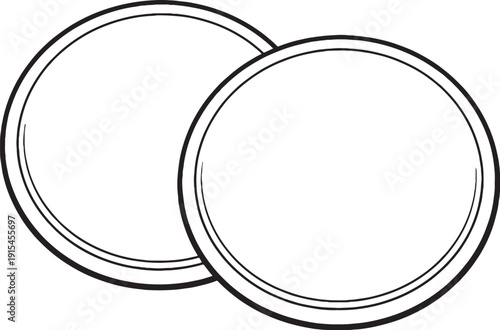 Breast Milk Absorbent Pads Pair Black White Line Art EPS SVG