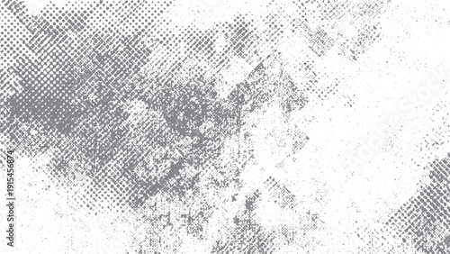 Subtle halftone monochrome grunge texture overlay. Abstract splattered black and white background. 
