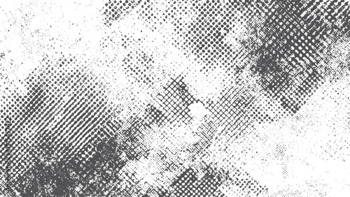 Subtle halftone monochrome grunge texture overlay. Abstract splattered black and white background. 