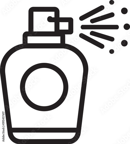 Luxury perfume bottle spray linear icon vector illustration beauty fragrance symbol isolated on white background