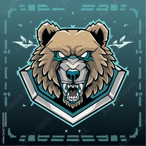 Illustration of a Fierce Bear Emblem.