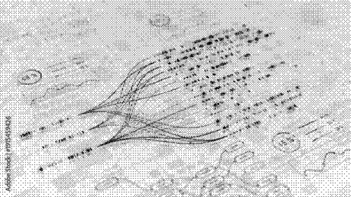 Halftone pattern with abstract design