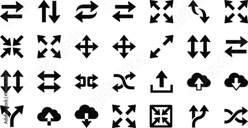 Move Resize Transform Arrow Icons Set for Interface Design