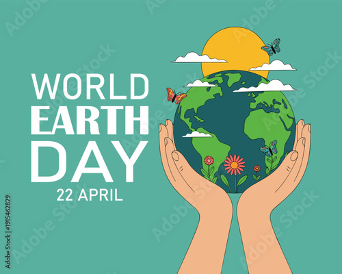 World earth day concept, hands holding globe