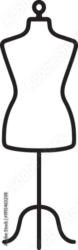 Tailor mannequin torso stand linear icon vector illustration dressmaker dummy isolated on white background