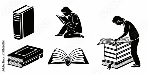 Students engaged in various forms of study and prayer. Vector