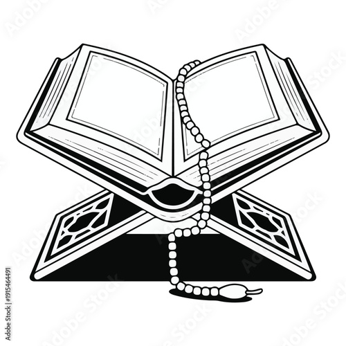 Set of books and a book with laptop illustration in 3D vector design