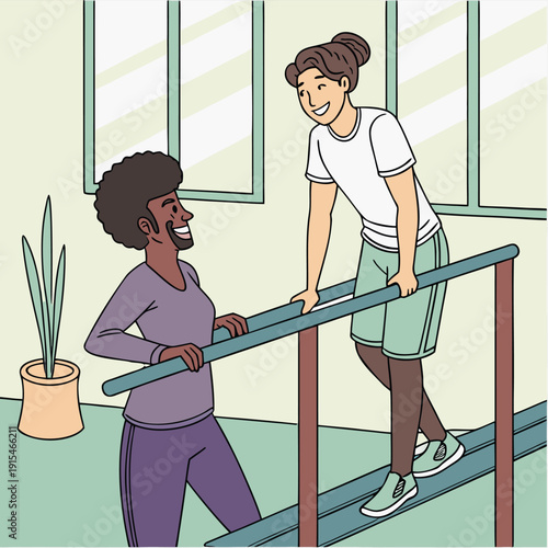 young woman with a weight scale