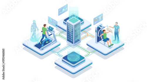 Isometric Smart Healthcare SaaS Platform with Digital Rehabilitation Data Analytics, Cloud Server Connectivity, and Virtual Patient Monitoring for Medical Technology