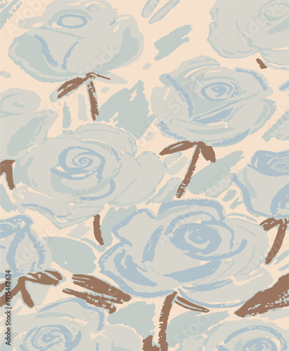 Big flowers pattern, upscale floral pattern. graphical textures floral, trendy colors pattern , flowers background with leaves. vector illustration.