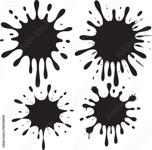 Spray graffiti element set, can splatter vector brush drip freehand kit, urban street black grunge. Cool hand writing stain splash, dirty messy airy ink stroke and circles. Spray graffiti dark splash