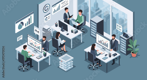 A minimalist illustration evokes focus and productivity, ideal for business presentations or websites.