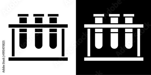 Laboratory Icon Set White Glyph Style Collection