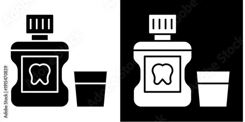 Mouthwash Icon Set White Glyph Style Collection