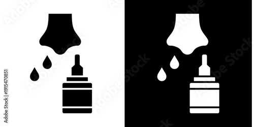 Nasal Spray Icon Set White Glyph Style Collection