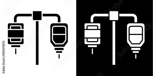 Chemotherapy Icon Set White Glyph Style Collection