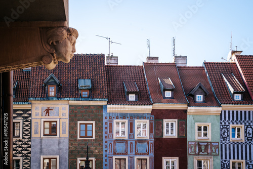 Konstfotografi Colorful Merchant Houses at Old Market Square, Poznan, Poland