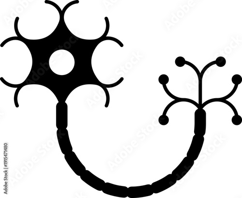 Neuron icon in flat style.