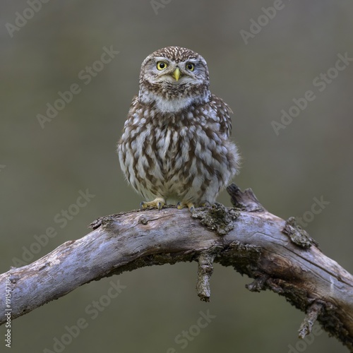 Wallpaper Mural Little Owl (Athene noctua), calling male on dead apple tree branch, Biosphere Reserve, Swabian Alb, Baden-Württemberg, Germany Torontodigital.ca