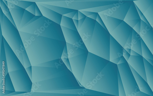 Abstract Teal Geometric Facets with Gradient Shading