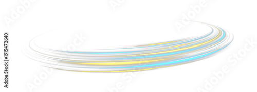 Futuristic neon lines twirl with circular motion and sparkling energy.