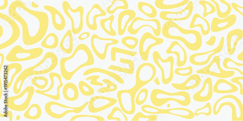 Abstract Yellow Organic Shapes Pattern Background.