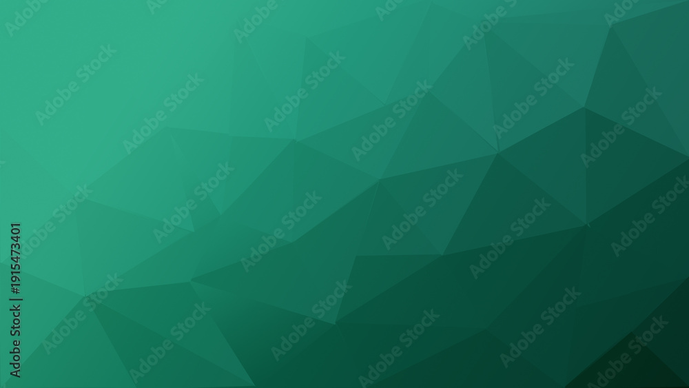 Fototapeta premium Green teal low poly polygon background, abstract geometric triangle faceted surface texture