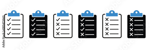 Checklist with check marks icon, symbolizing tasks completed, to-do list, project management, organization, and confirmation of successful execution in business and personal life