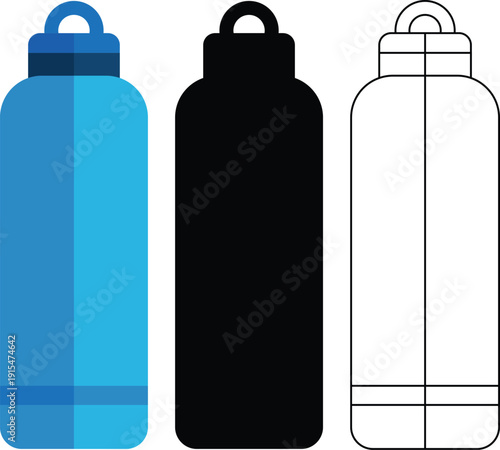 Insulated Water Bottle Vector Icon