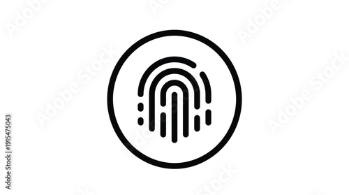 Simple black fingerprint icon on white background.