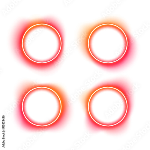 Vibrant rainbow gradient disk with glowing edges and subtle light rays, futuristic design accent.