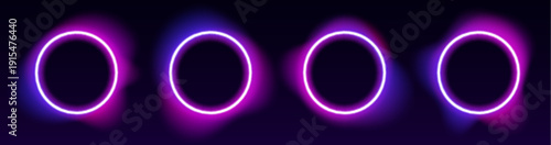 Glowing gradient circle with neon halo and smooth color transitions, ideal for futuristic digital art. vector
