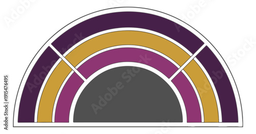 Abstract geometric rainbow arcs illustration design element