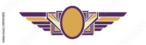 Geometric pattern with teal and gold fan shapes