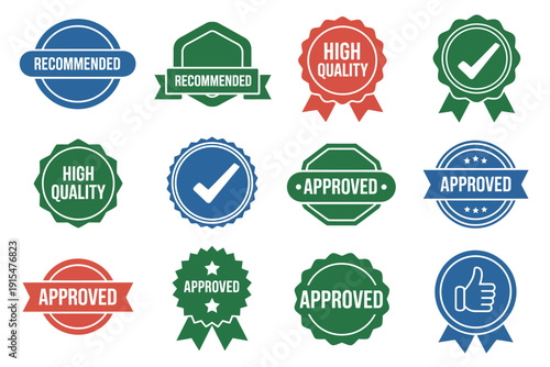 A collection of recommended and approved quality badges and labels